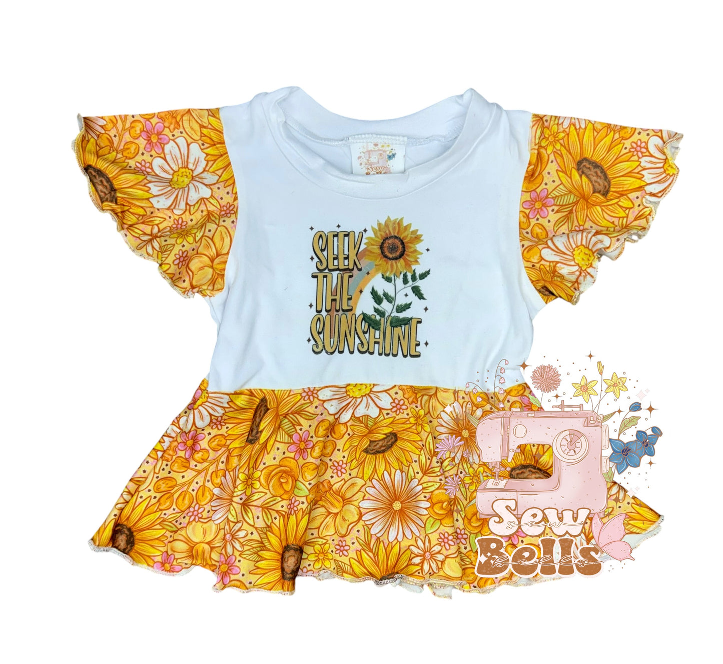9-12 flutter sleeve peplum