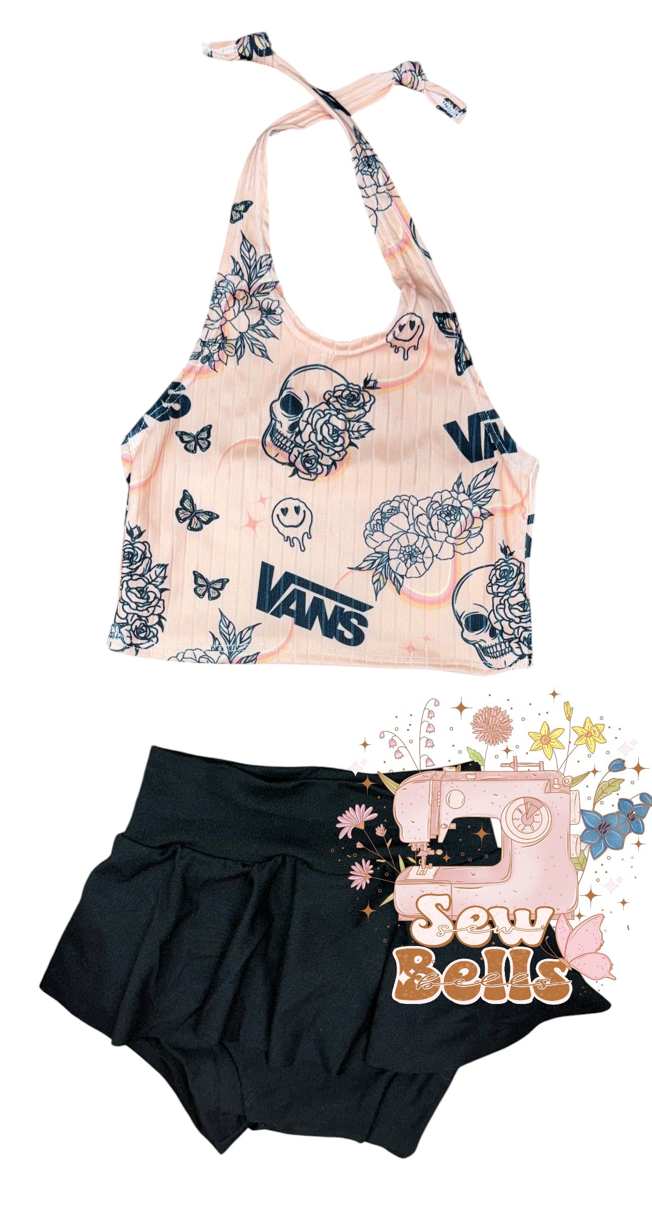 12-18 halter crop and skirted bummies