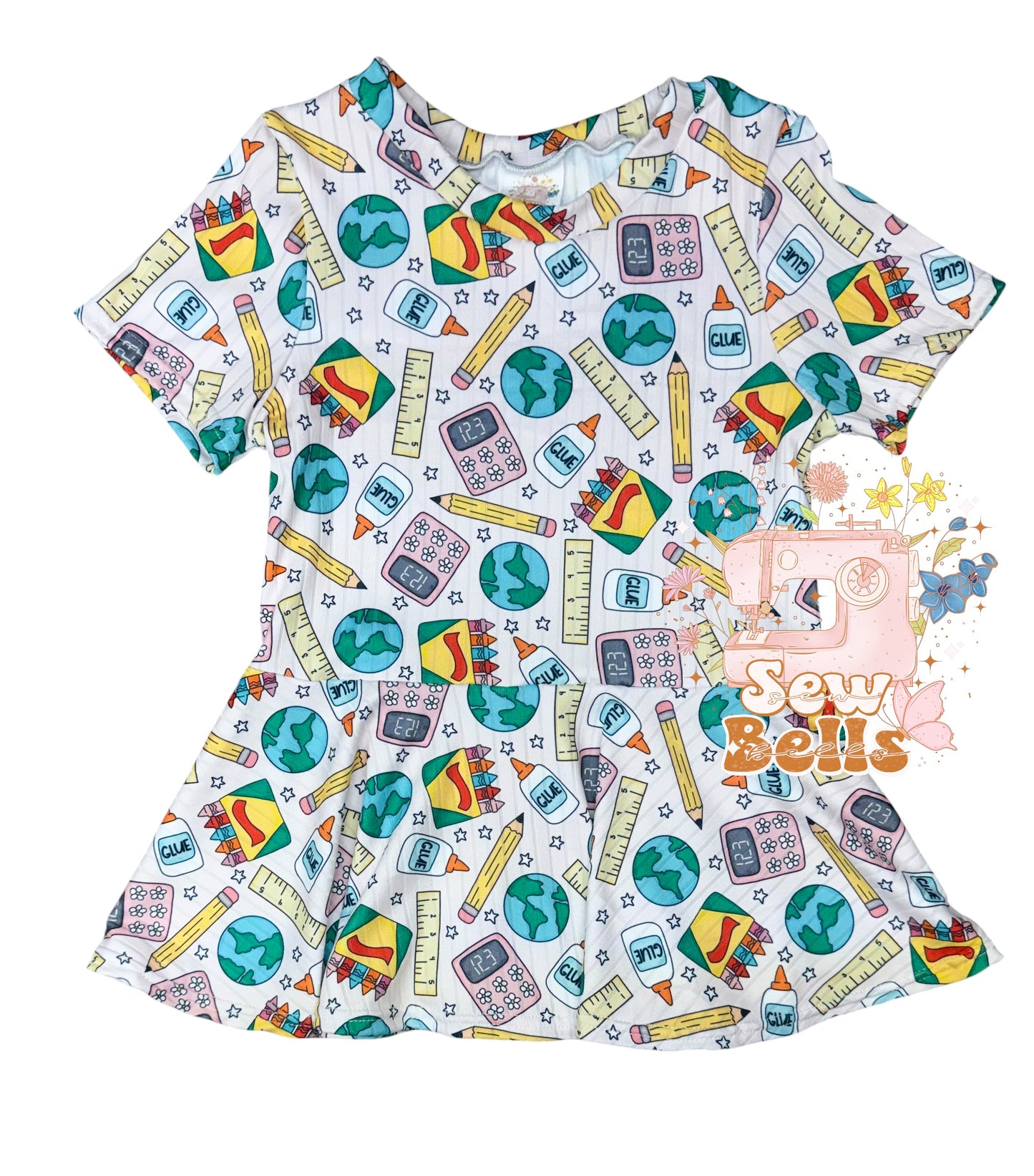 6 short sleeve peplum