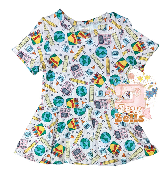 6 short sleeve peplum