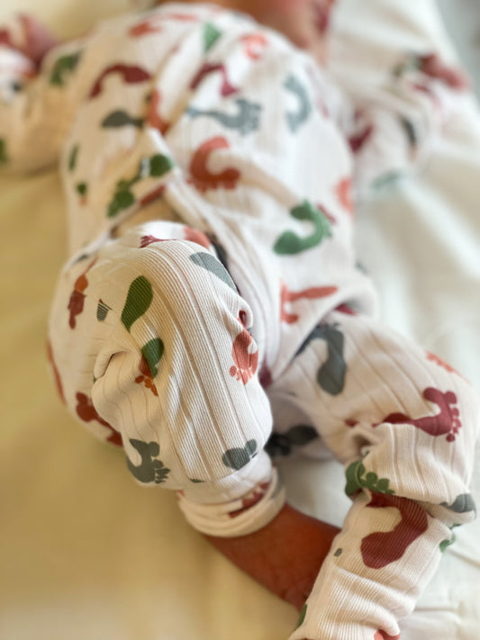 RTS newborn river romper feet print