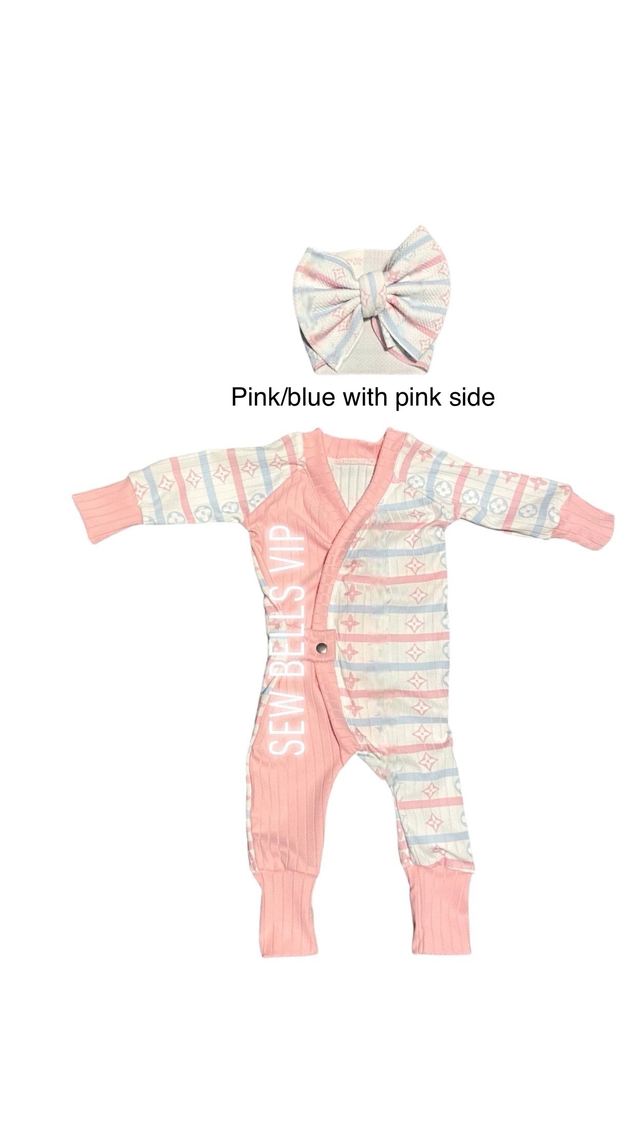 RTS newborn river romper boujee newborn stripes(NO CODE-Will be invoiced for difference)